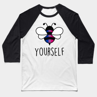 Cute Bee YourSelf Bisexual Bee Gay Pride LGBT Rainbow Gift Baseball T-Shirt